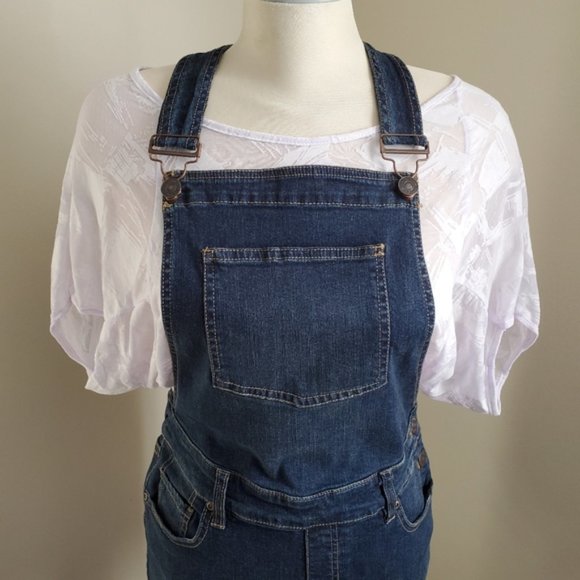 Bluenotes Blue Denim Overhall Dress Size Medium - Picture 2 of 8